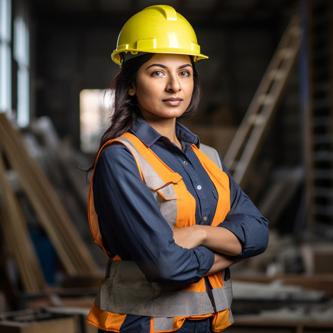 Indian woman construction worker at work Indian woman construction worker at work