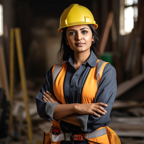 Indian woman construction worker at work Indian woman construction worker at work