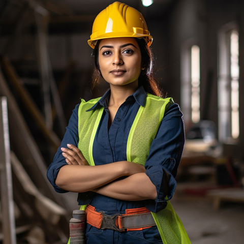 Indian woman construction worker at work Indian woman construction worker at work