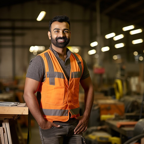 Indian mason working on a blurred background Indian mason working on a blurred background