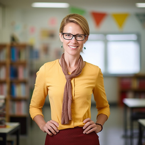 Female teacher at work blurred background Female teacher at work blurred background