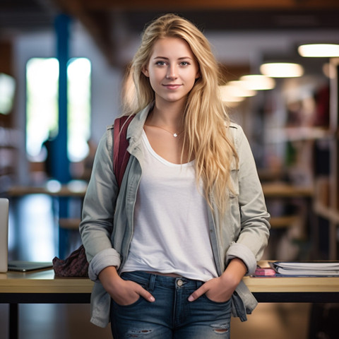 College student working on blurred background College student working on blurred background