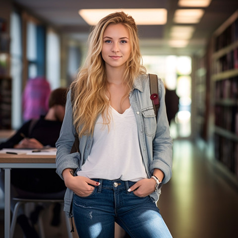 College student working on blurred background College student working on blurred background