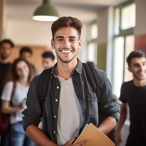 College student working on blurred background College student working on blurred background