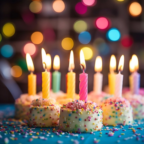 Bright festive birthday candles Bright festive birthday candles