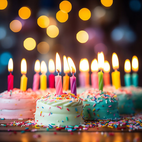 Bright festive birthday candles Bright festive birthday candles