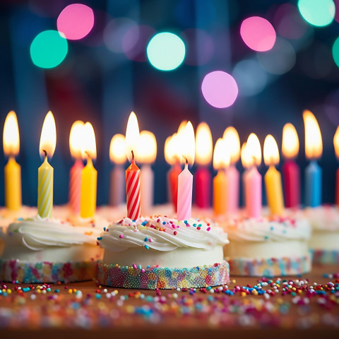 Bright festive birthday candles Bright festive birthday candles