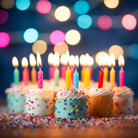 Bright festive birthday candles Bright festive birthday candles