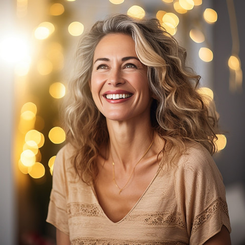 Smiling woman ready to party Smiling woman ready to party