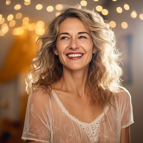 Smiling woman ready to party Smiling woman ready to party