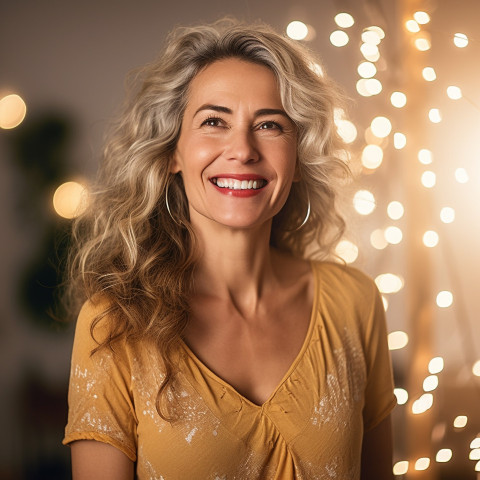Smiling woman ready to party Smiling woman ready to party