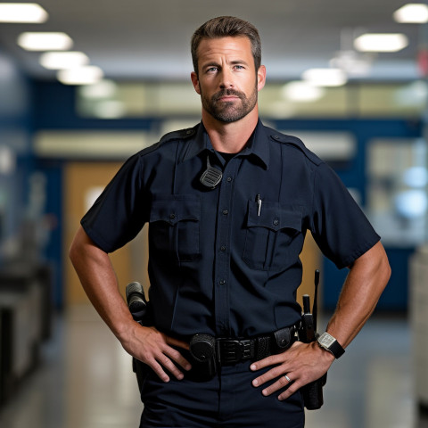 Attractive police officer on duty Attractive police officer on duty