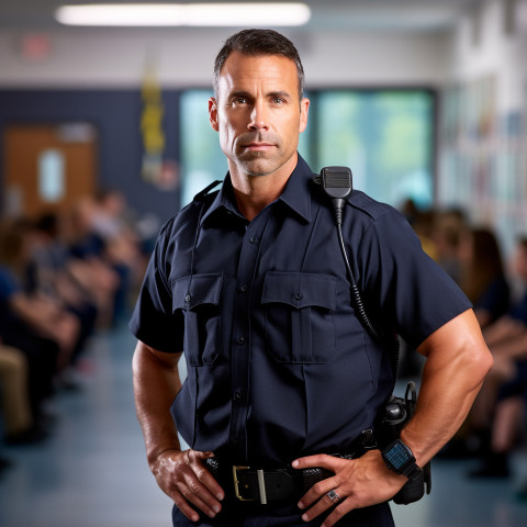 Attractive police officer on duty Attractive police officer on duty