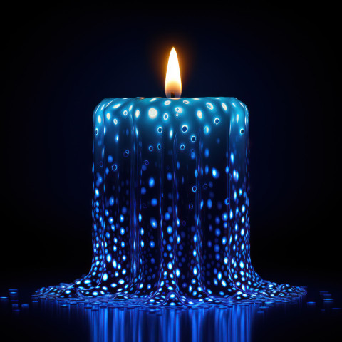 Blue candlestick in dark background Blue candlestick in dark background