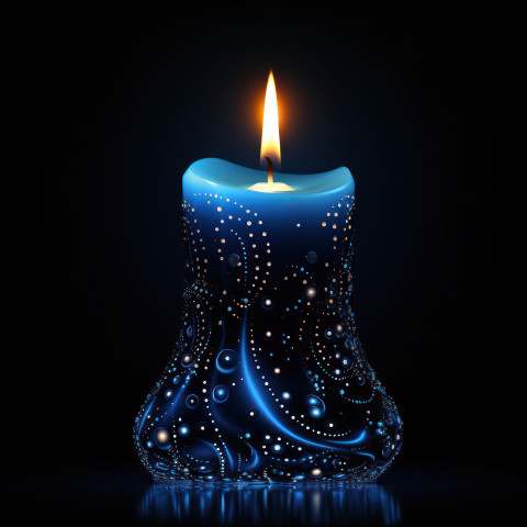 Blue candlestick in dark background Blue candlestick in dark background