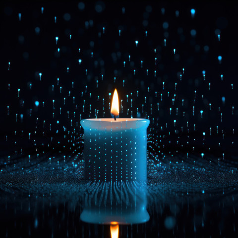 Diwali festivities with blue glow candle Diwali festivities with blue glow candle
