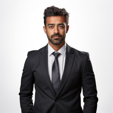 Indian businessman standing against a white background Indian businessman standing against a white background