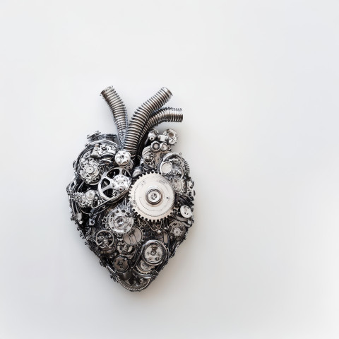 A robotic heart pumping liquid metal veins made from clock gears A robotic heart pumping liquid metal veins made from clock gears