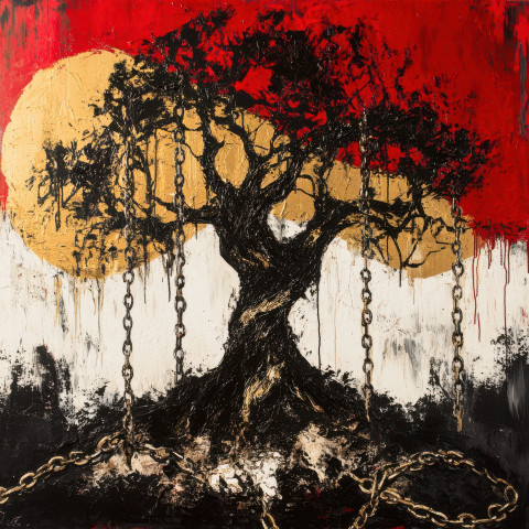 A mighty tree rising from broken chains A mighty tree rising from broken chains