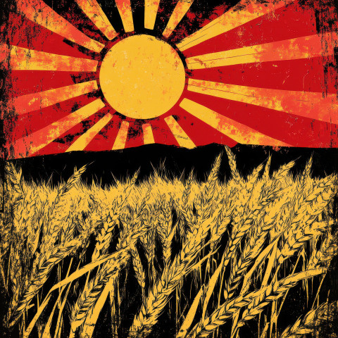 Golden wheat fields under a radiant sun symbolizing prosperity and abundance Golden wheat fields under a radiant sun symbolizing prosperity and abundance
