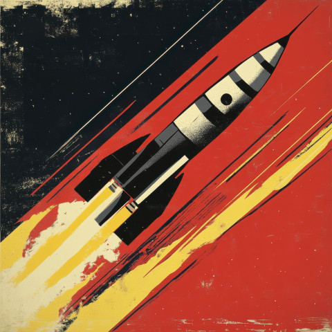 A rocket blasting off into space symbolizing innovation and exploration A rocket blasting off into space symbolizing innovation and exploration
