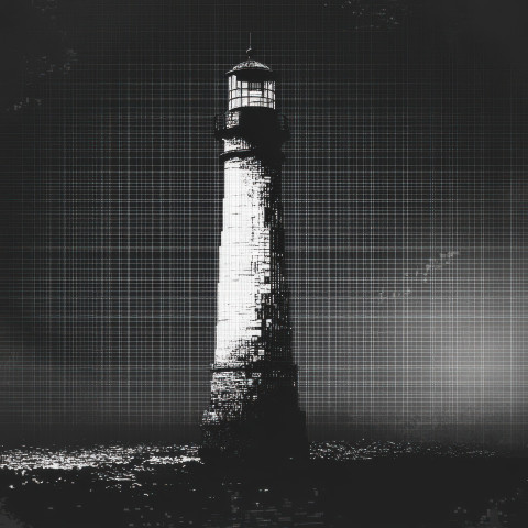 Tall lighthouse standing by the sea guiding ships with its bright light beautifully crafted in ascii art Tall lighthouse standing by the sea guiding ships with its bright light beautifully crafted in ascii art
