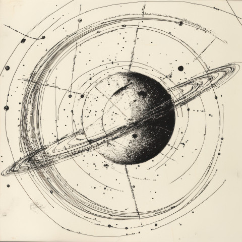Satellite orbit map detailing earth atmosphere orbital paths and satellite locations