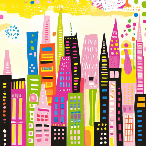 Modern cityscape decal featuring sharp silhouettes of skyscrapers urban skyline theme Modern cityscape decal featuring sharp silhouettes of skyscrapers urban skyline theme