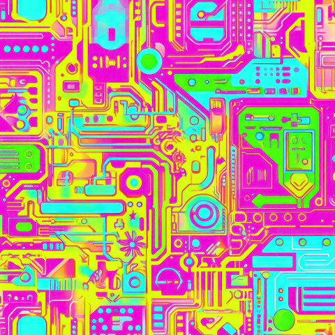 Circuit board decal glowing with energy futuristic tech design Circuit board decal glowing with energy futuristic tech design