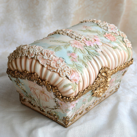 Cartonnage seashell box lined with soft linen Cartonnage seashell box lined with soft linen