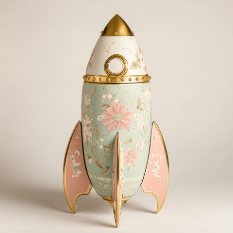 Cartonnage rocket model with sleek details Cartonnage rocket model with sleek details
