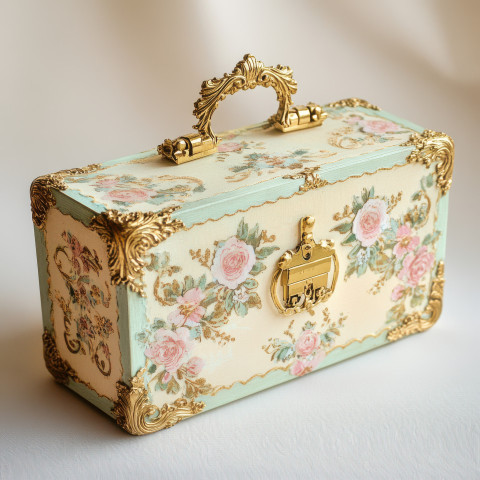 Cartonnage briefcase holding tiny documents Cartonnage briefcase holding tiny documents