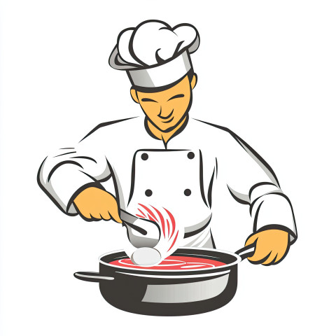 Chef in kitchen cooking with tools Chef in kitchen cooking with tools