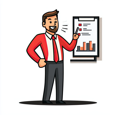 Businessman presenting chart with hand gesture Businessman presenting chart with hand gesture
