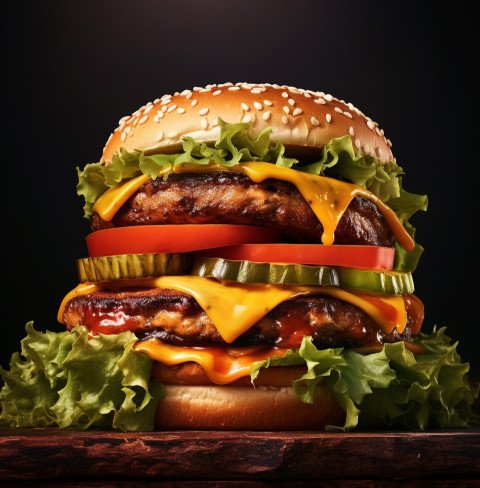 A photo of a cheeseburger, food photography, advertising-inspired A photo of a cheeseburger, food photography, advertising-inspired