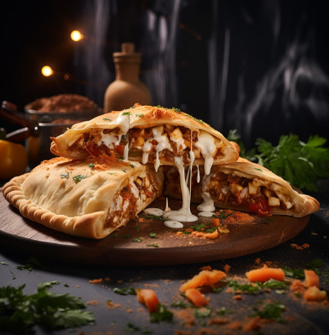 A photo of a calzone, fast food advertisement stock images Get unlimited access to a library of free ai prompts and ai images to help you generate creative ideas.