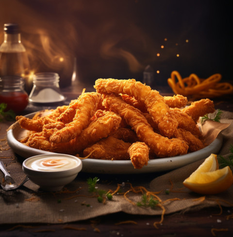 A photo of a chicken fingers, fast food advertisement stock images Get unlimited access to a library of free ai prompts and ai images to help you generate creative ideas.