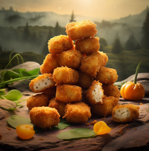 Photo of a Chicken nuggets, fast food advertisement stock images Photo of a Chicken nuggets, fast food advertisement stock images