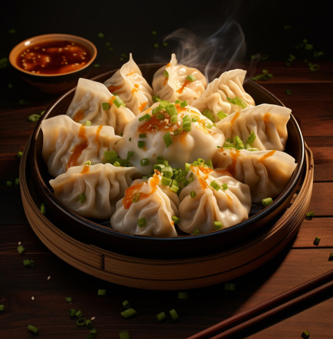 A photo of a dumplings, fast food advertisement stock images Get unlimited access to a library of free ai prompts and ai images to help you generate creative ideas.