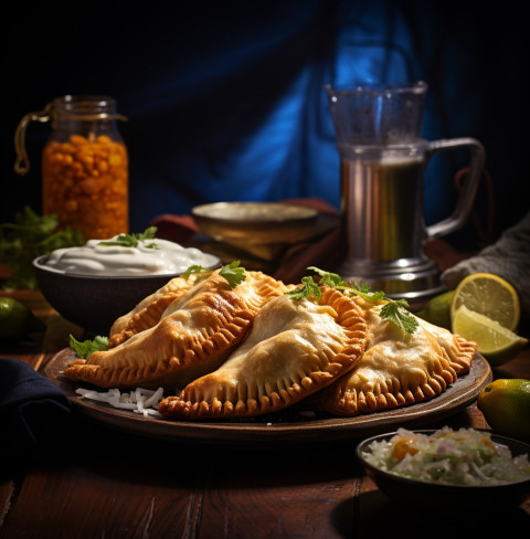 A photo of a empanadas, fast food advertisement stock images Get unlimited access to a library of free ai prompts and ai images to help you generate creative ideas.
