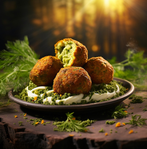 A photo of a Falafel, fast food advertisement stock images A photo of a Falafel, fast food advertisement stock images