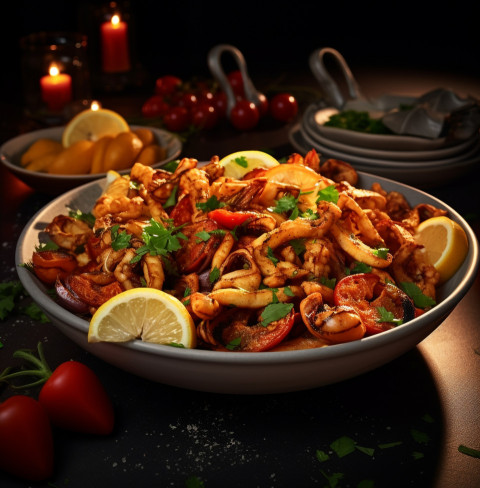 A photo of a fried calamari, fast food advertisement stock images Get unlimited access to a library of free ai prompts and ai images to help you generate creative ideas.