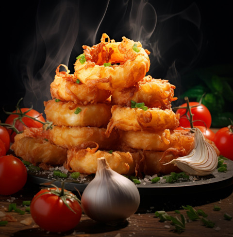A photo of a onion rings, fast food advertisement stock images Get unlimited access to a library of free ai prompts and ai images to help you generate creative ideas.