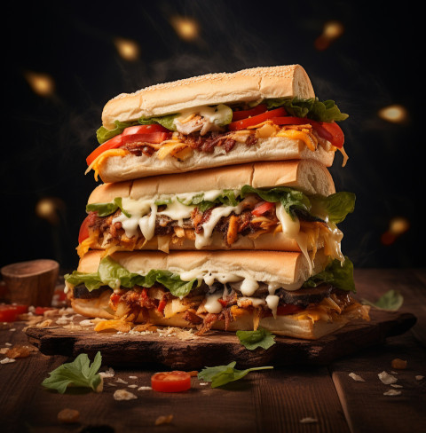 A photo of a sandwiches, fast food advertisement stock images Get unlimited access to a library of free ai prompts and ai images to help you generate creative ideas.