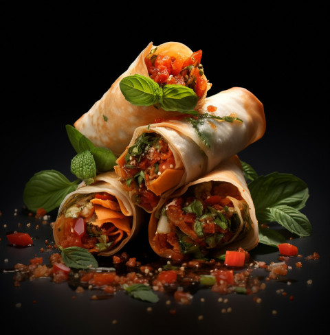 A photo of a spring rolls, fast food advertisement stock images Get unlimited access to a library of free ai prompts and ai images to help you generate creative ideas.