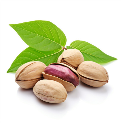 Pistachios in a leafy wreath Pistachios in a leafy wreath, pistachio nut image