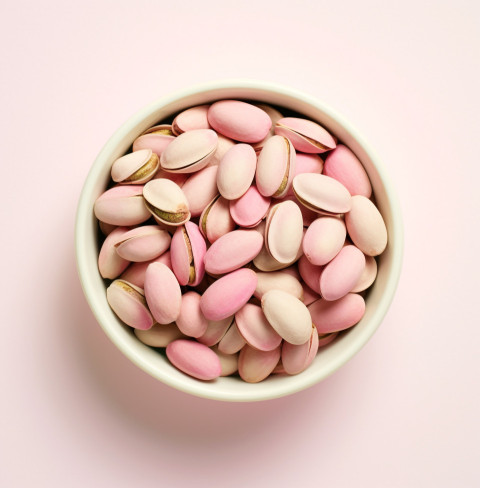 Pistachios in bowl on white background top view Pistachios in bowl on white background top view, pistachio nut image