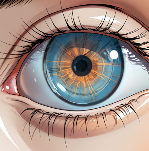Contact lens detects eye diseases Contact lens detects eye diseases, medical images stock