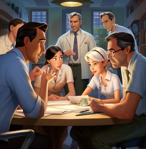 Healthcare admins brainstorm new solutions Healthcare admins brainstorm new solutions, medical images stock