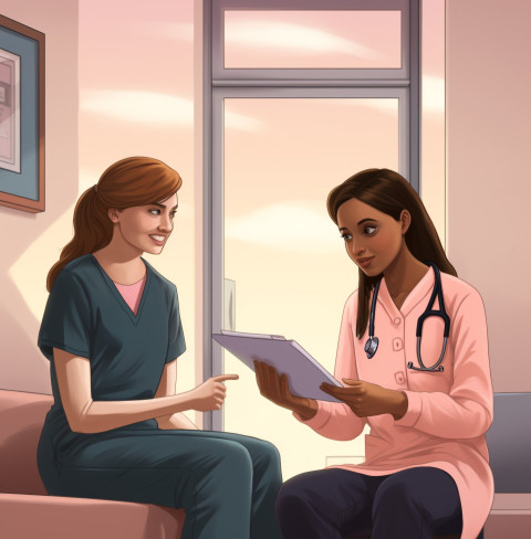 Girl patient receives tablet from doctor Girl patient receives tablet from doctor, medical images stock